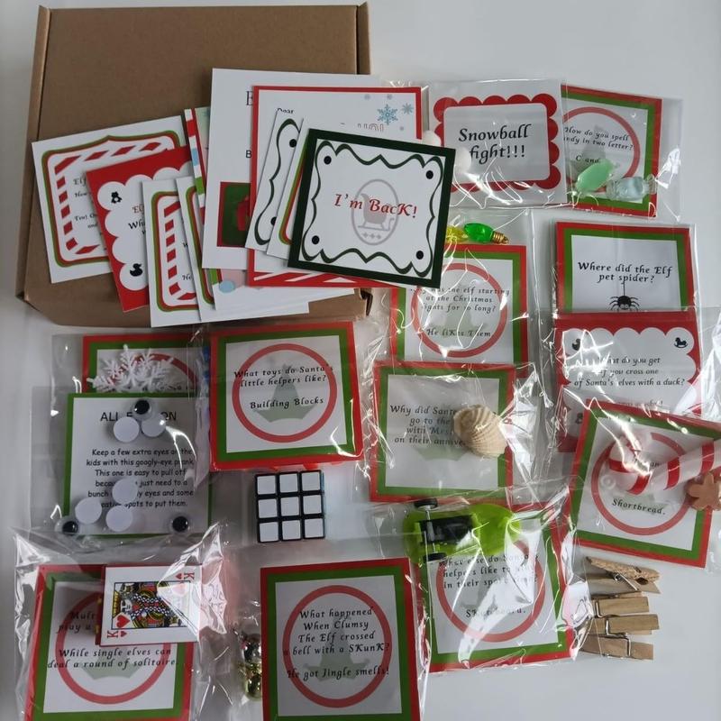 Elf kit 24 Days of Christmas Elf Magic Kit for 2024 Fun Elf Activities Props and Countdown Xmas Gift and Party Favor