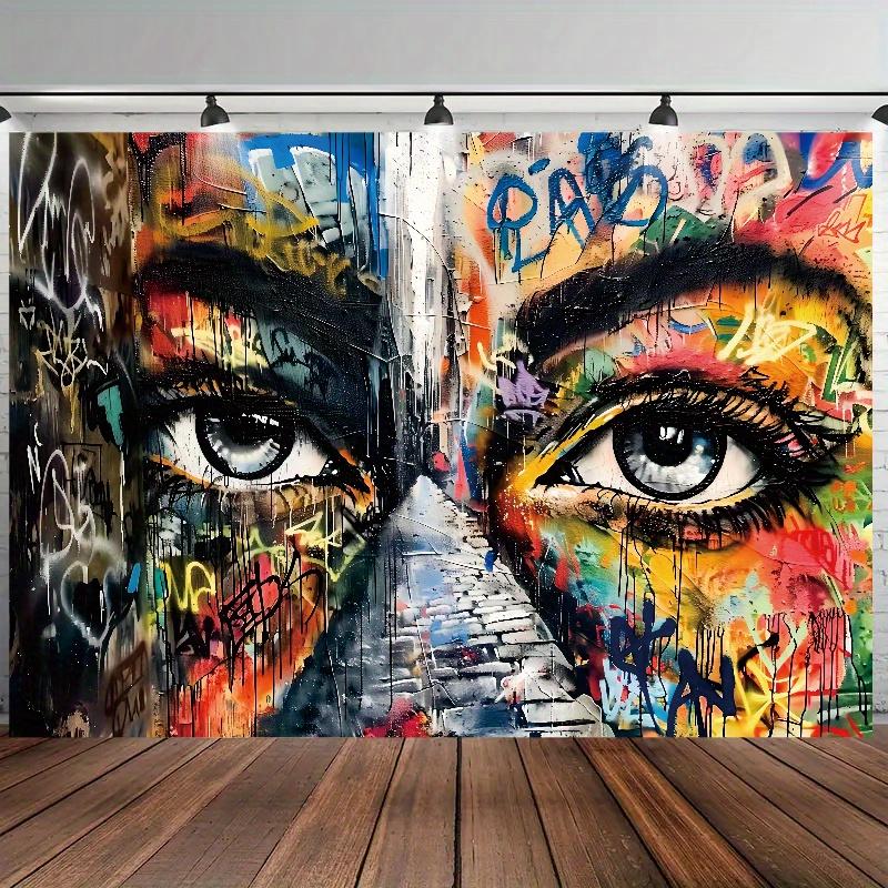 Black Friday Deals-1PC Graffiti Pattern Tapestries, Wall Tapestries, Room Decoration Background Background, Bedroom Aesthetics Wall Art, Home Decoration Decorative