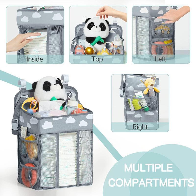 Large Capacity Diaper Storage Bag, 1 Count Cloud Pattern Hanging Diaper Organizer, Baby Bedside Hanging Storage Bag, Diaper Storage Organizer for Home