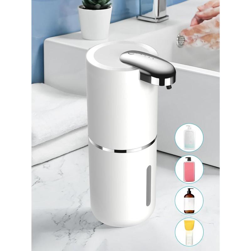 Automatic Liquid Soap Dispenser, Electric Touchless Soap Dispenser with Waterproof Pump for Bathroom Kitchen, 13.5oz 400ml Capacity, Liquid Style, White