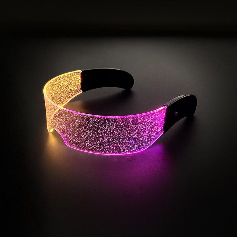 Glitter LED Light Up Glasses, 1 Pair Party Decorative Glasses, Party Supplies for Festival, Birthday, Wedding, Festival Decoration