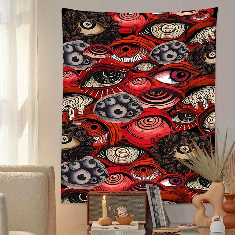 Halloween Decor - Spooky Eyes Tapestry Wall Art - 78x59