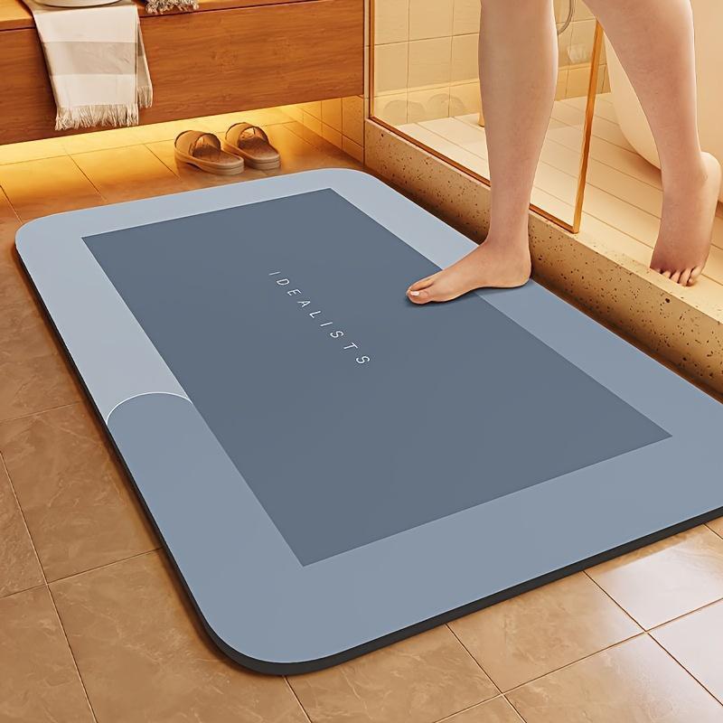 Non-slip bath mat, 1 count soft diatomite absorbent bathroom mat, quick drying bathroom rug for home dorm Hotel