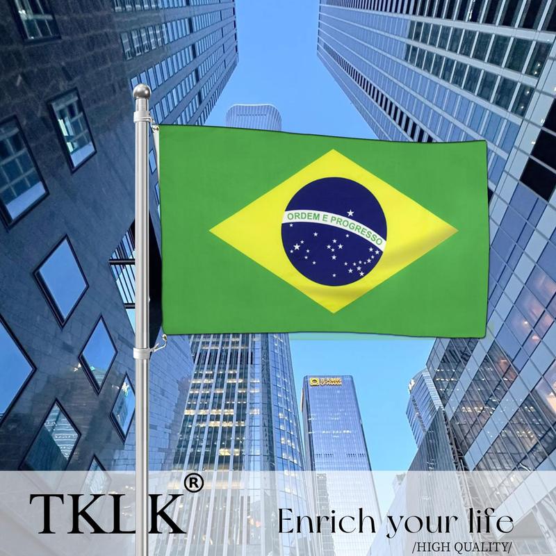 Brazil National Flag, Hanging Polyester Digital Print Brazilian Banner Flag, Party Decoration Supplies