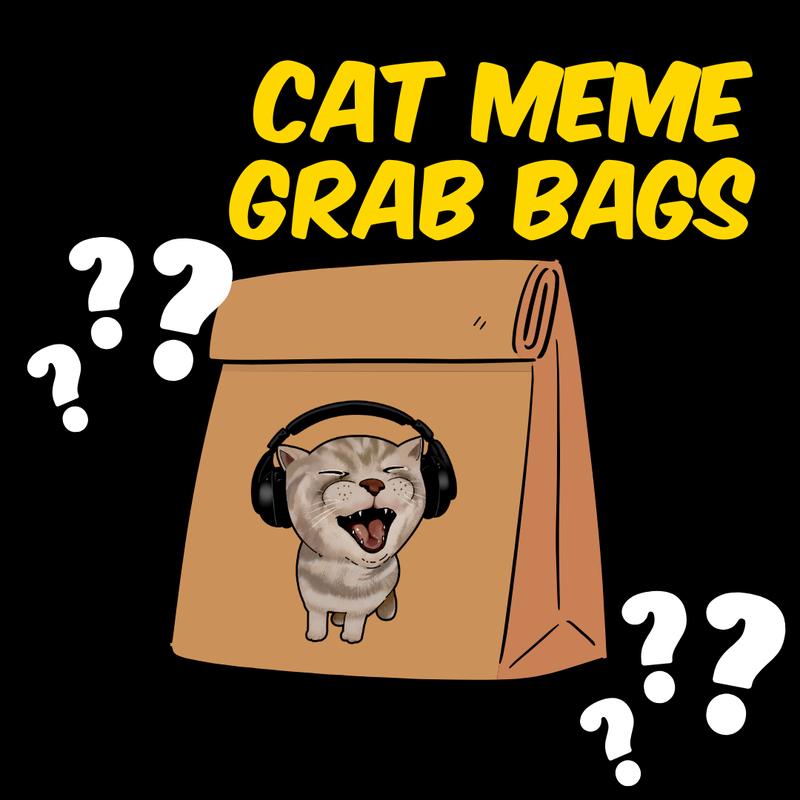 Cat Meme Mystery Grab Bags – 3 Bag Sizes to Choose From