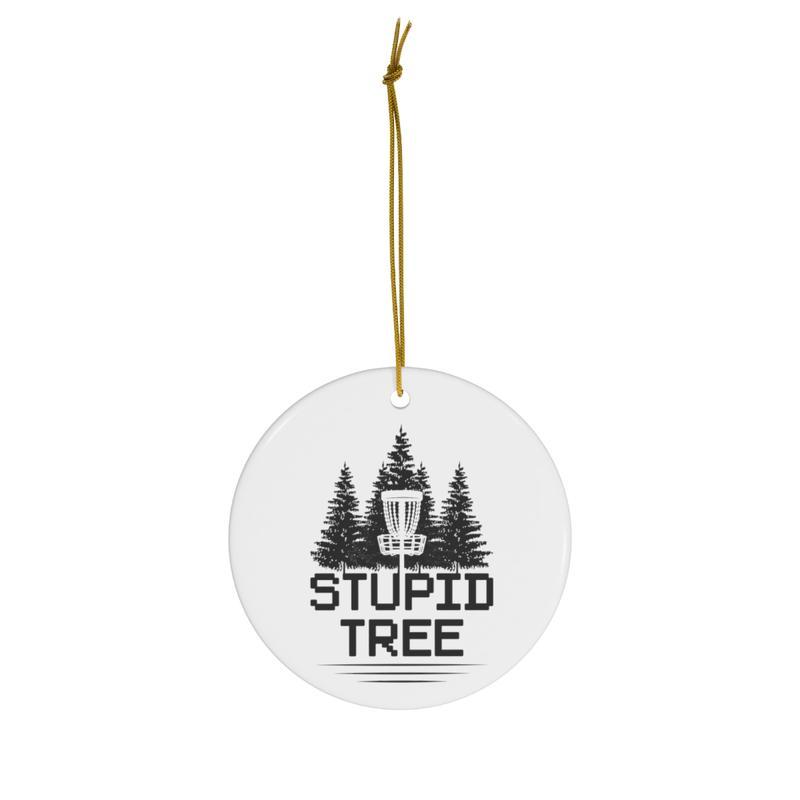 Funny Disc Golf Christmas Ornament, Round Ceramic Ornament For Disc Golfer, Disc Golf Christmas Gift, Frisbee Golf Christmas Gift, Christmas Ornament