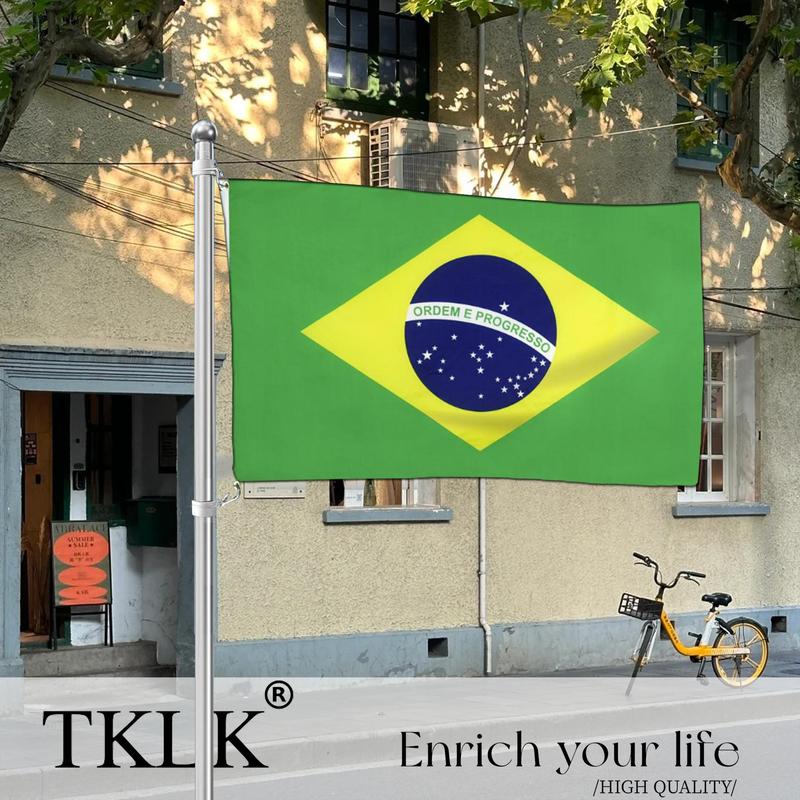 Brazil National Flag, Hanging Polyester Digital Print Brazilian Banner Flag, Party Decoration Supplies