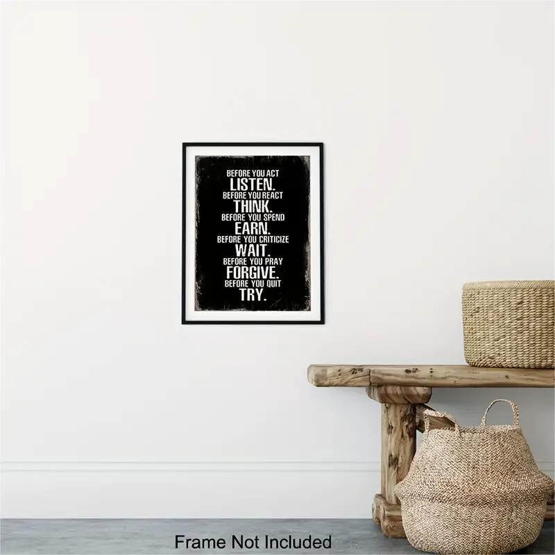 Motivational Wall Art Poster Without Frame, 1 Count Positive Quotes Wall Decor, Inspirational Wall Art for Home Office Decoration