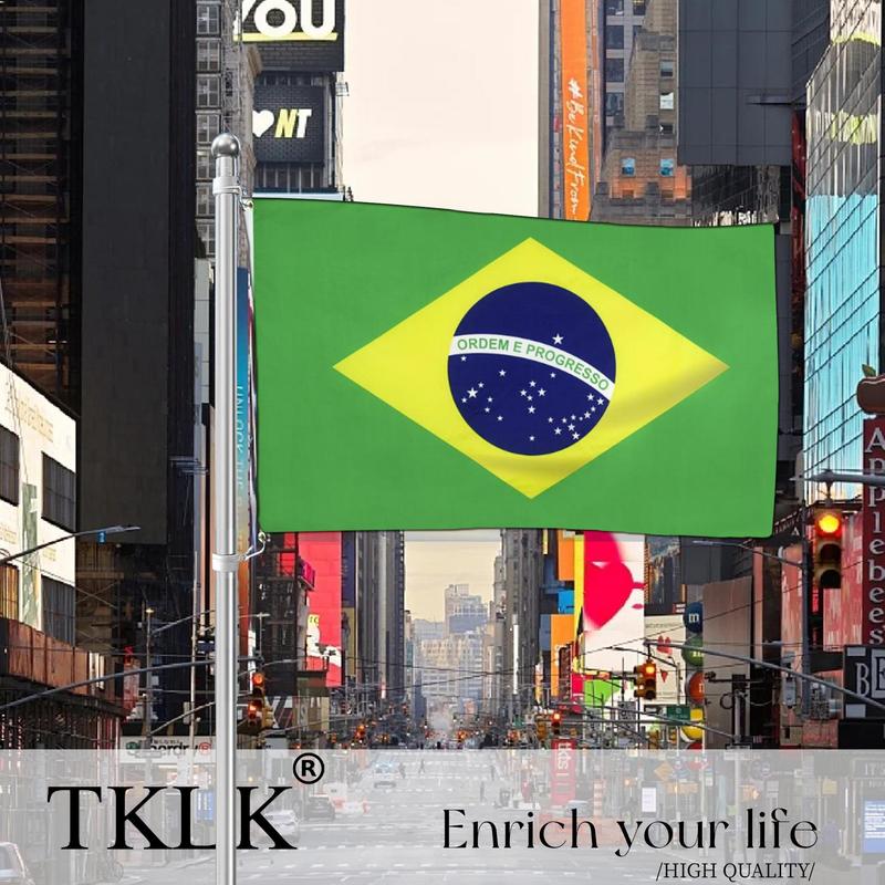 Brazil National Flag, Hanging Polyester Digital Print Brazilian Banner Flag, Party Decoration Supplies