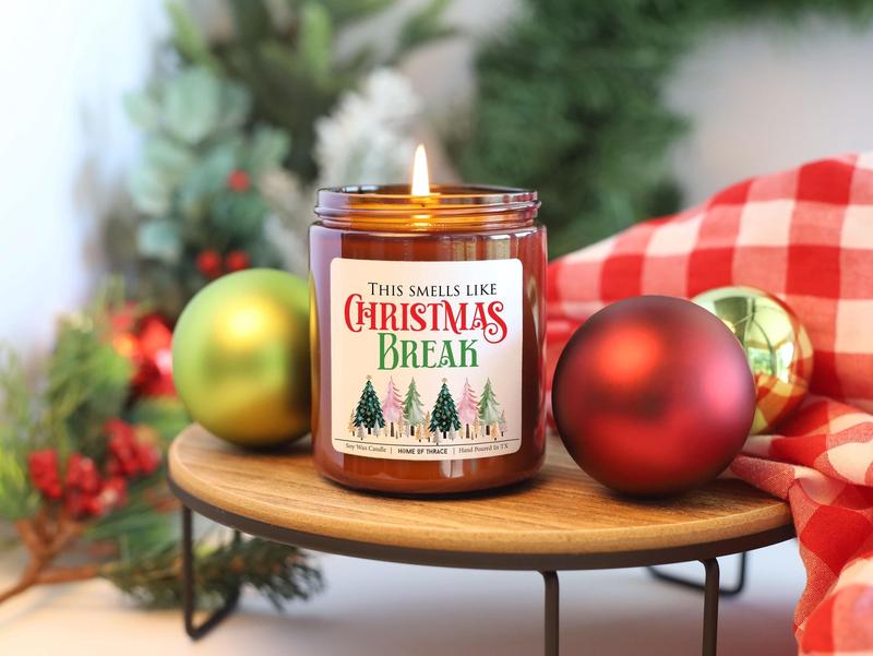 This Smells Like Christmas Break Candle, Christmas Gift For Teacher, Teacher Thank You Gift, Funny Teacher Appreciation, Para Gifts, Present