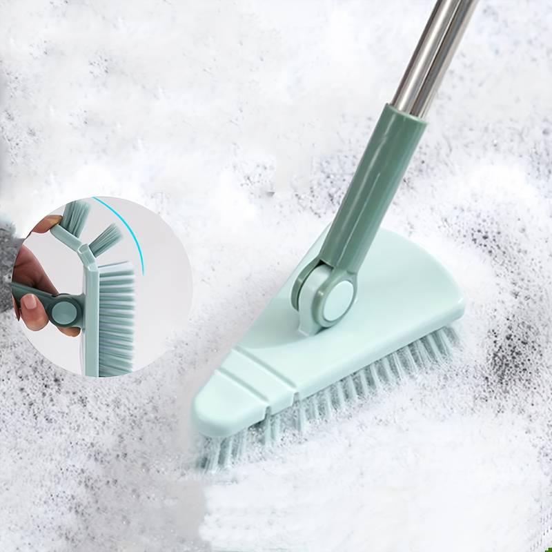 Long-Handled Scrub Brush for Bathroom & Kitchen - 37.4” Tile & Tub Cleaner Cleaning Scrubber