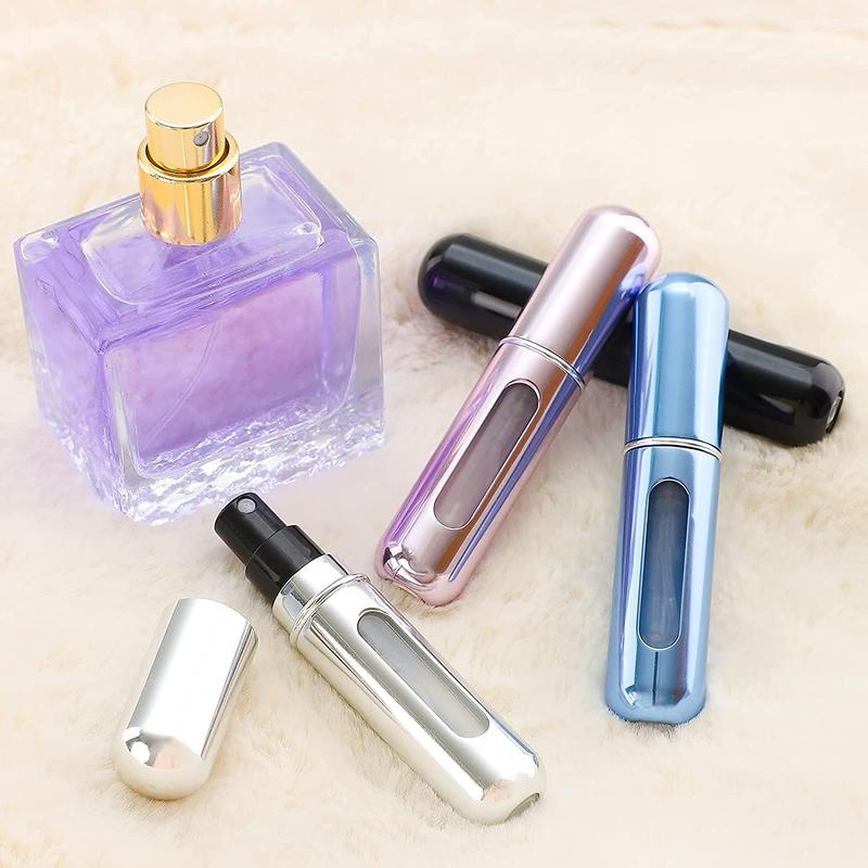 4 count Refillable Perfume Atomizer Bottle, Travel Perfume Mini Spray Bottles, Cologne Dispenser, Portable Empty Perfume Spray Bottle, Container with Bag