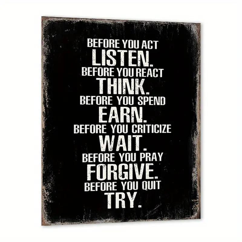 Motivational Wall Art Poster Without Frame, 1 Count Positive Quotes Wall Decor, Inspirational Wall Art for Home Office Decoration