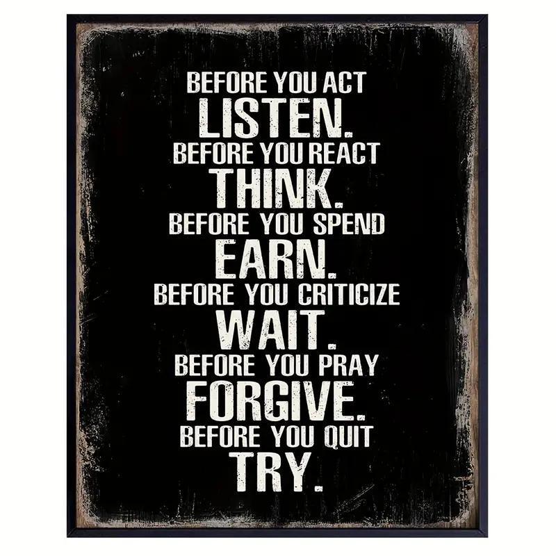 Motivational Wall Art Poster Without Frame, 1 Count Positive Quotes Wall Decor, Inspirational Wall Art for Home Office Decoration