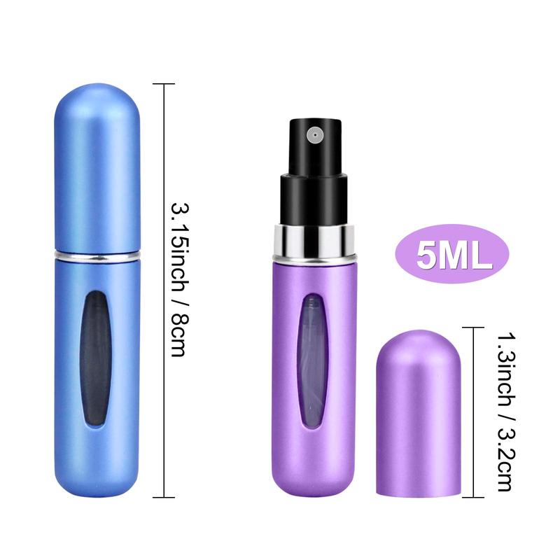 Refillable Perfume Atomizer Travel,8Pcs 5ML Portable Mini Pocket Perfume Atomizer Bottle Spray for Travel Accessories Tin Canister Organiser