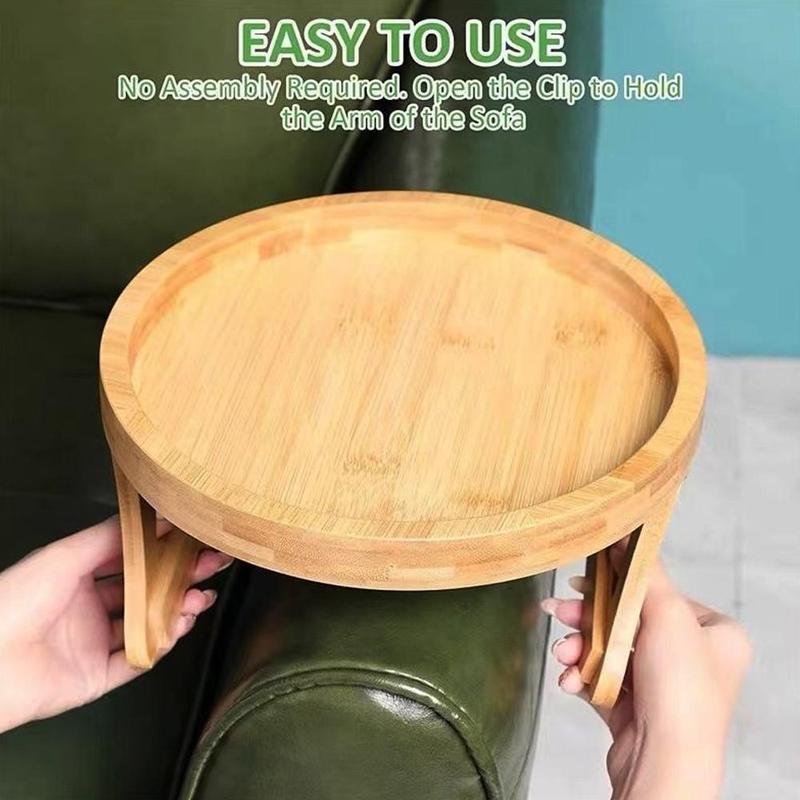 Bamboo Sofa Armrest Tray, 1 Count Foldable Sofa Armrest Tray, Home Table for Sofa, Home Organizer for Living Room, Home Supplies