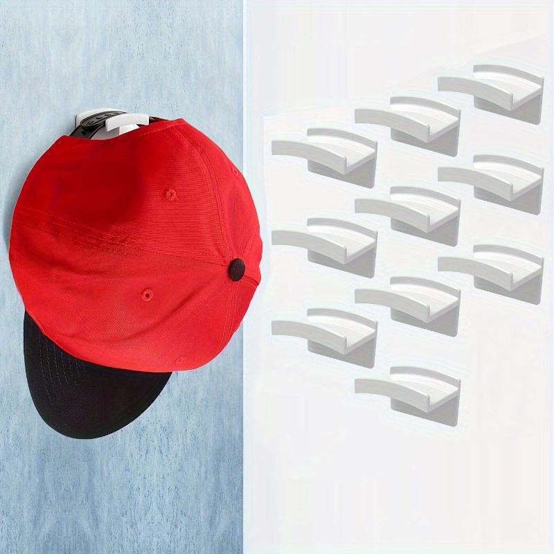 10pcs Adhesive Hat Hooks For Wall - Minimalist Hat Rack Design, No Drilling, Strong Hold Hat Hanger