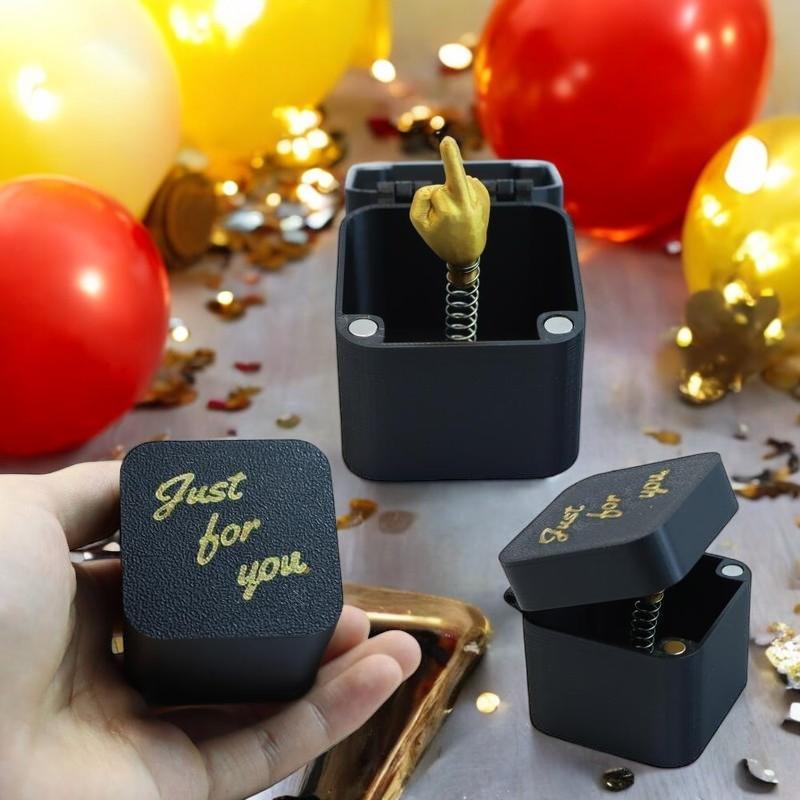 just for you Christmas Gift, 1 Count Creative Surprise Finger Gesture Design Gift Box, Surprise Gift