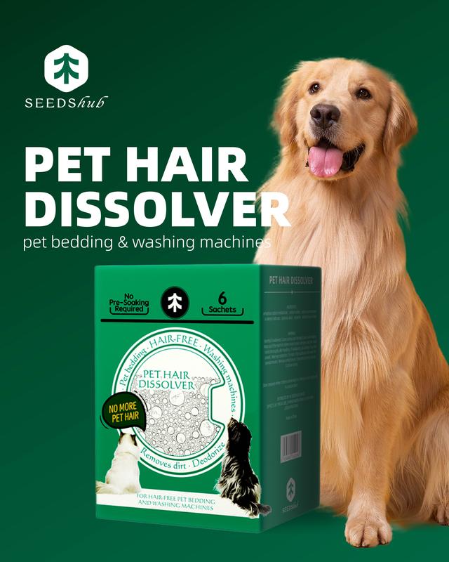 Seedshub Pet Hair Dissolver - Powerful Hair Dissolving Solution for Washing Machines, Bedding, and Towels - 96.7% Hair Removal Rate, No Corrosion, Odor Eliminator for a Fresh Home Laundry Cleaning