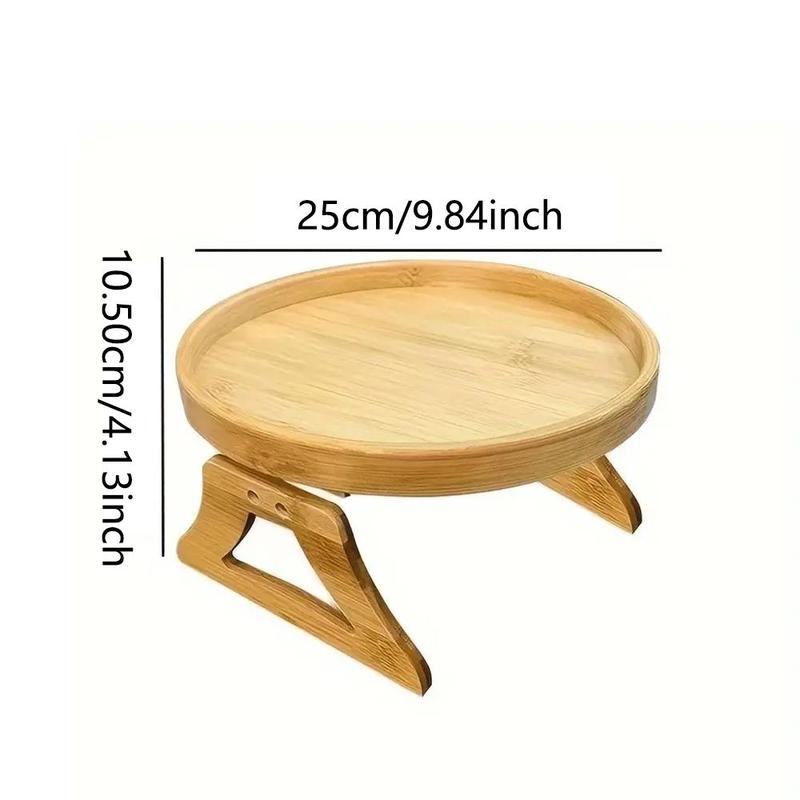 Bamboo Sofa Armrest Tray, 1 Count Foldable Sofa Armrest Tray, Home Table for Sofa, Home Organizer for Living Room, Home Supplies