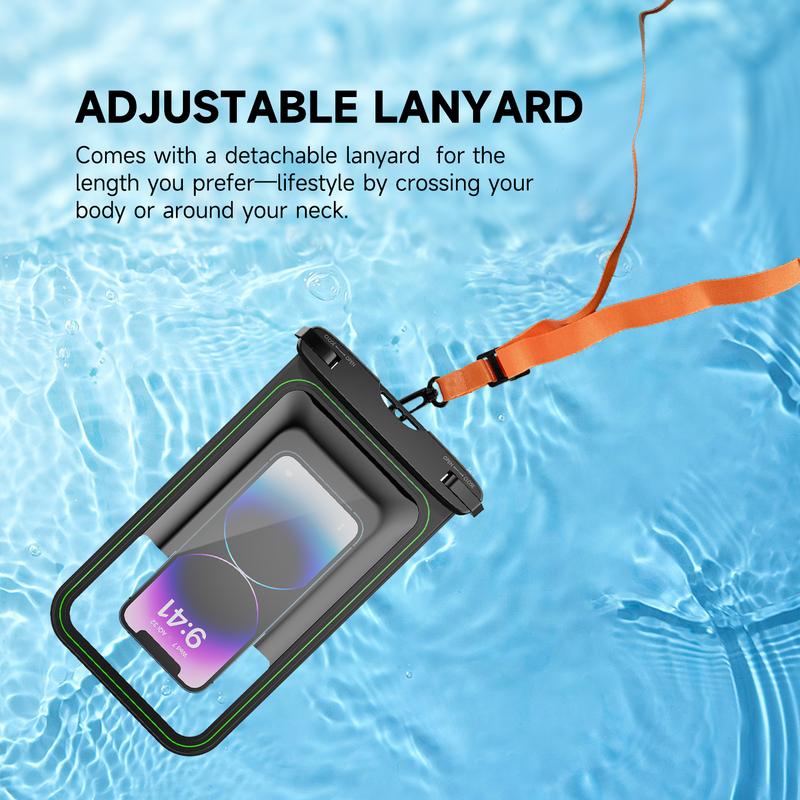 Floating Waterproof Phone Pouch, Anti-sinking Waterproof Phone Case for iPhone 15 14 13 12 Pro Max, IPX8 Cellphone Dry Bag Beach Cruise Ship Essentials - 9 inches