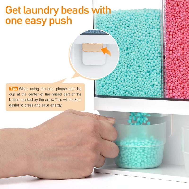 Wall-Mounted Laundry Beads & Detergent Dispenser, 105oz Scent Booster Organizer for Laundry Room Bottles Container