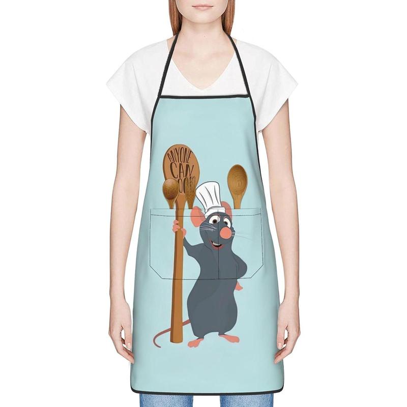 Gremy Ratatouille Anyone Can Cook Remy Apron For Women & Men With Pocket,  Adjustable Funny Kitchen Chef Apron For Cooking Baking, Blue