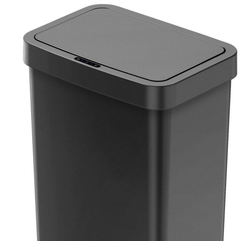 Mainstays 13.2 Gallon Kitchen Sensor Trash Can, Plastic Motion Sensor Kitchen Trash Can, Black