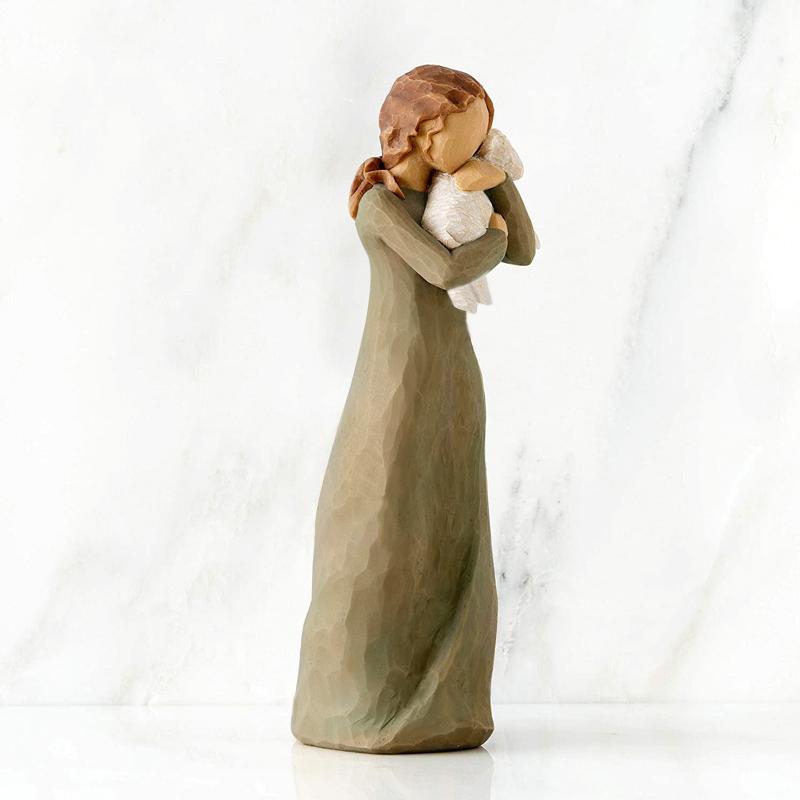 Shepherd Girl Figurine, 1 Count Retro Sculpture Style Girl Ornament, Desktop Decoration for Dining Room, Study, Bedroom, Holiday Gifts