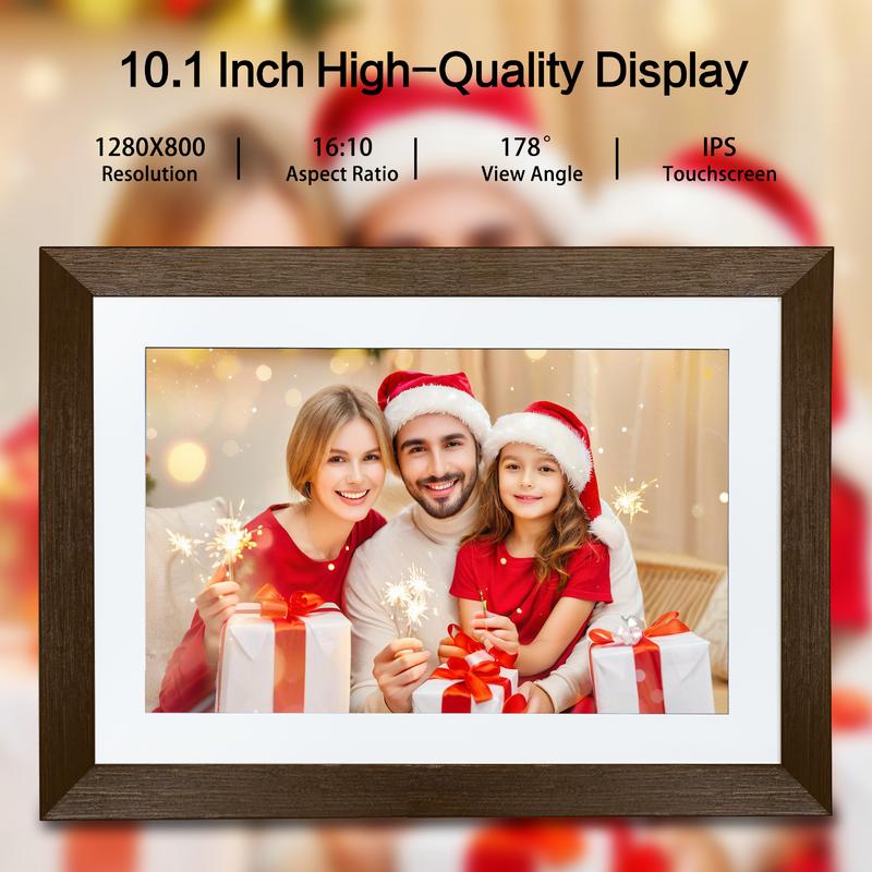 EKoio Christmas gift box,Gift ideas,10.1 Inch WiFi Digital Picture Frame,1280 * 800IPS HD Cloud Smart Digital Photo Frame,32GB Storage, Wall Mountable, Auto-Rotate,Easy to Share Photos or Videos via biu FRAME APP