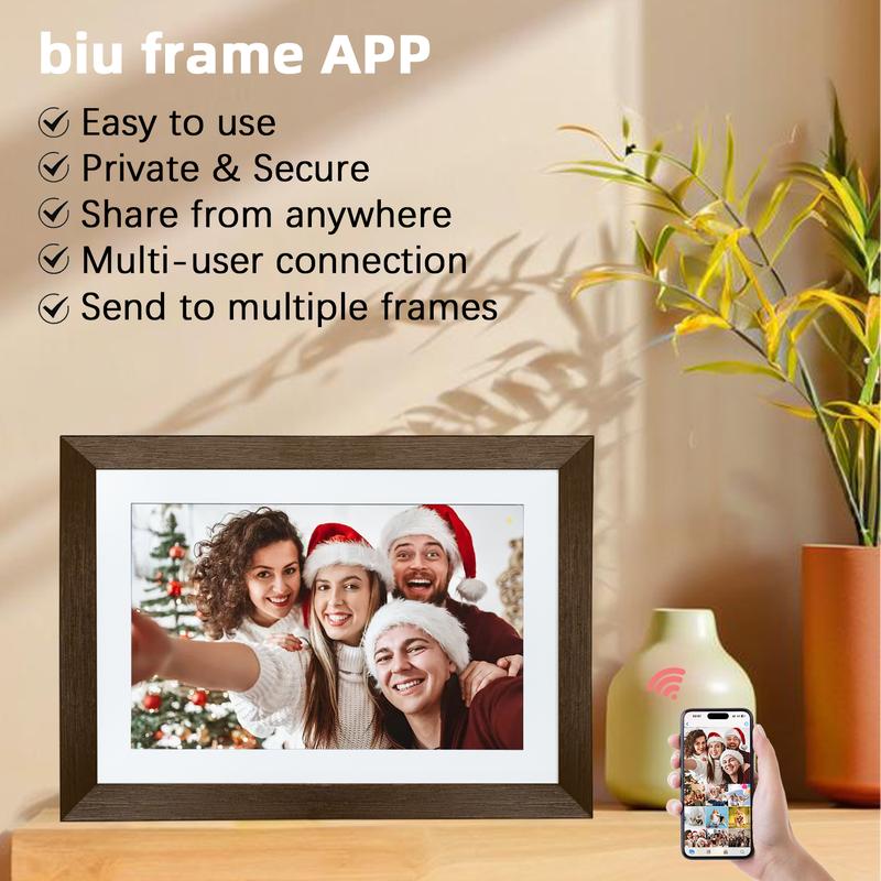 EKoio Christmas gift box,Gift ideas,10.1 Inch WiFi Digital Picture Frame,1280 * 800IPS HD Cloud Smart Digital Photo Frame,32GB Storage, Wall Mountable, Auto-Rotate,Easy to Share Photos or Videos via biu FRAME APP