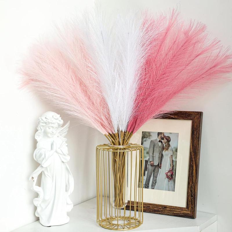 36 count Pink Pampas Grass fruit flower plants decorative ornaments Decor 21 Inch Faux Home Decor, Artificial Tall Blush, for Short Vase Filler Room Decoration, Wedding Centerpieces Party Decorations interior