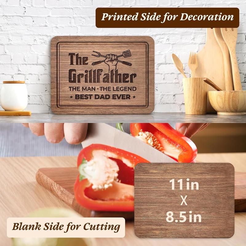 Gifts for Dad Christmas, The Grillfather Wood  Board, Dad Birthday Gifts, Gifts for Dad from Daughter Son, Cool Grill Gifts for BBQ Masters,  Dad Ever Gifts for Thanksgiving Fathers Day