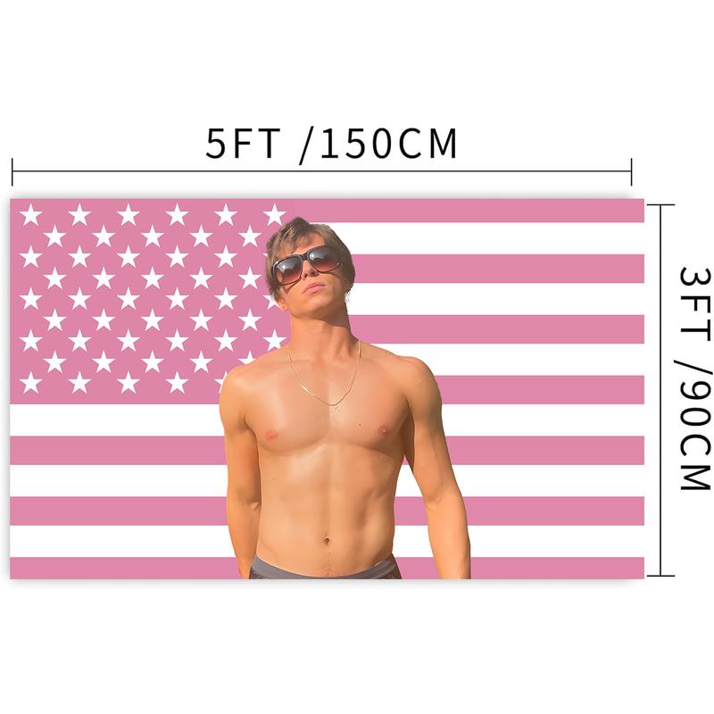 Nicholas Alexander Chavez Pink  American Flag  funny Dormitory Background RoomDecoration Bedroom HomeDecoration 3x5ft Outdoor indoorBanner Decoration Hanging Flag