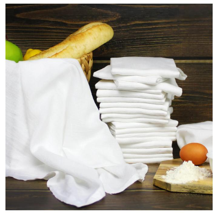 10-Piece Flour Sack Kitchen Towel Set, White Cleaning Household