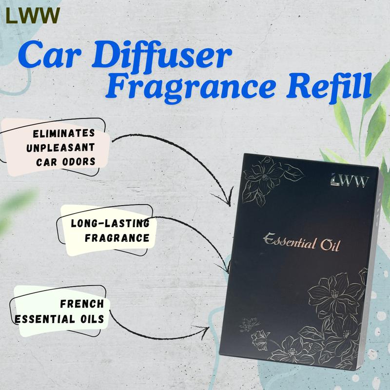 LWW Multi-Pack Car Diffuser Essential Oil Sets - 3 Bottles (10ml) Per Pack, Multiple Scent Collections