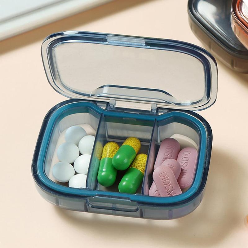 Portable Mini Pill Box, 1 Count Multi-grid Pill Storage Box, Pill Organizer, Food Storage Container for Home Kitchen, Kitchen Accessories