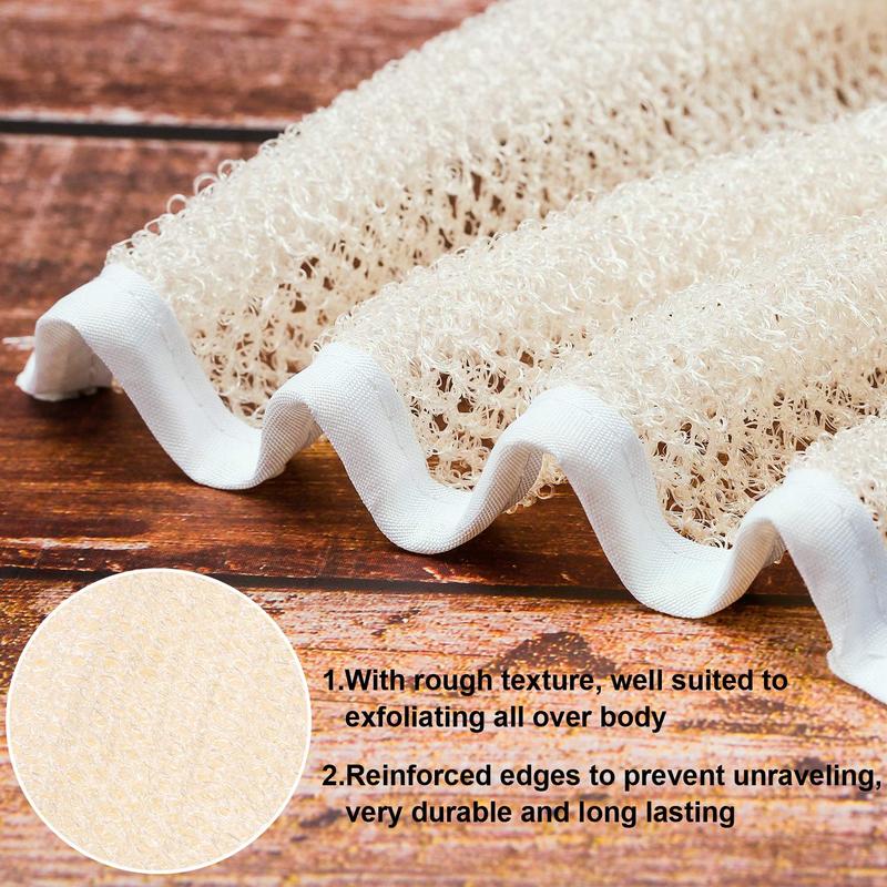 5 Count Exfoliating Face and Body Wash Cloths Towel Weave Bath Cloth Exfoliating Scrub Cloth Massage Bath Cloth for Women and Men, 10.63 x 9.05 Inch (Beige)