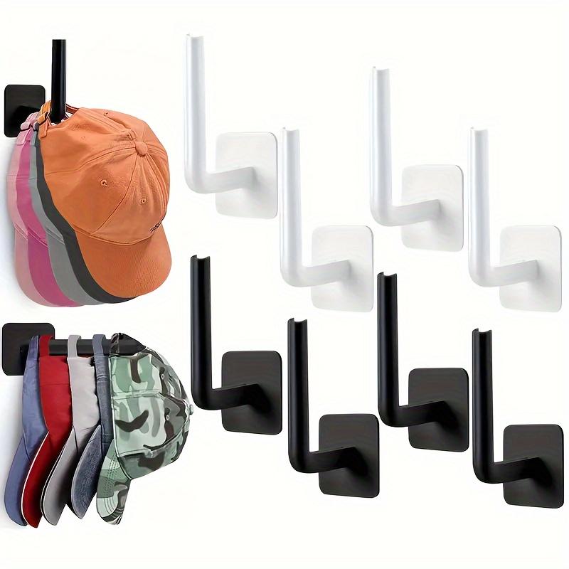 8 4 Pieces Self-Adhesive Hat And Towel Storage Hooks - Space Saving Organizer For Entryway, Bathroom, Bedroom - Hole-Free And Multi-Functional Household Hooks