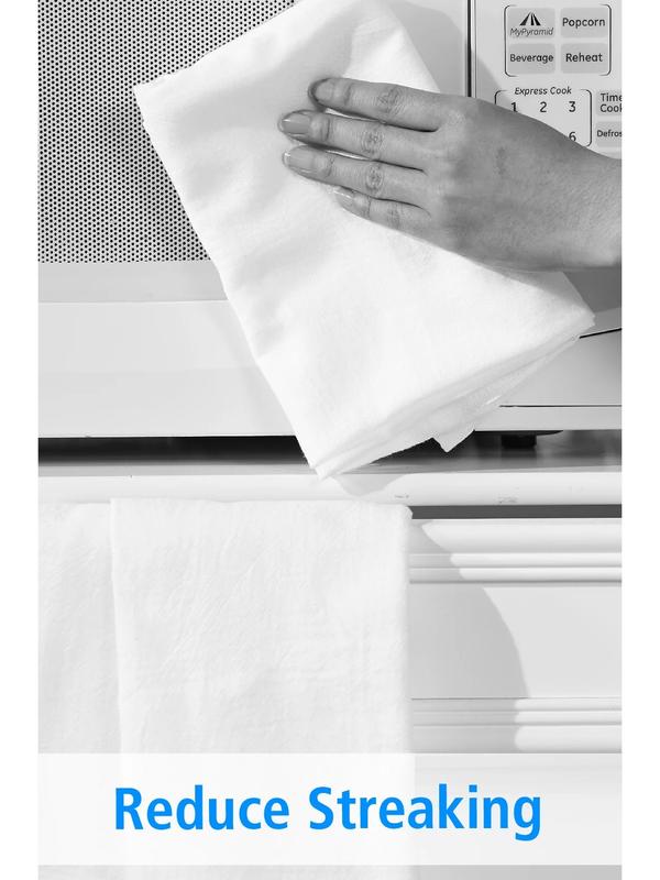 10-Piece Flour Sack Kitchen Towel Set, White Cleaning Household