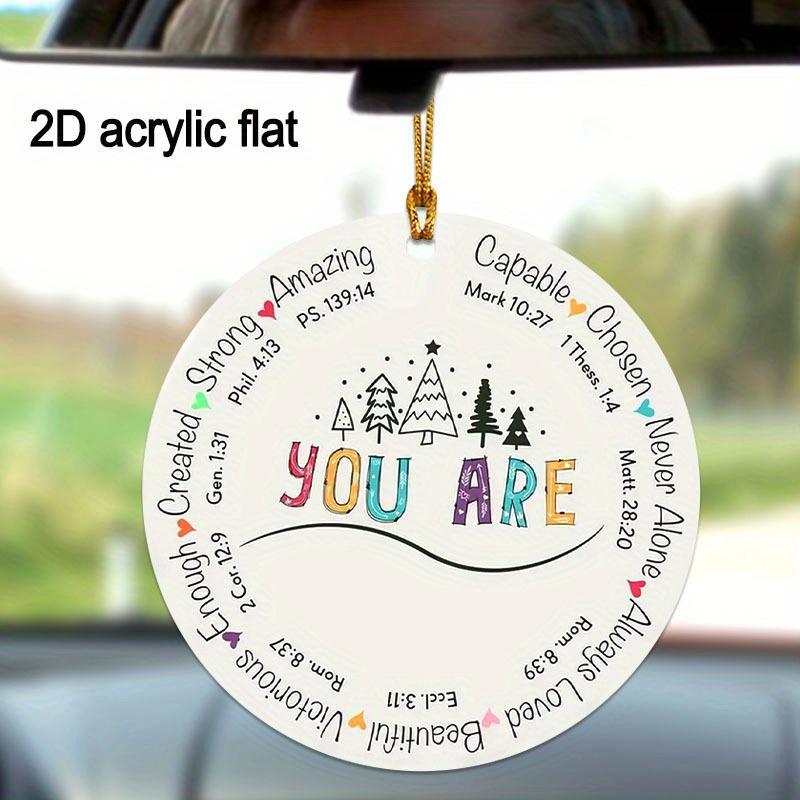 Christmas Themed Hanging Ornaments, 1 Count Round Acrylic Tree Decor, Christian Gifts for Women, Best Friend, Bff, Motivational Gifts