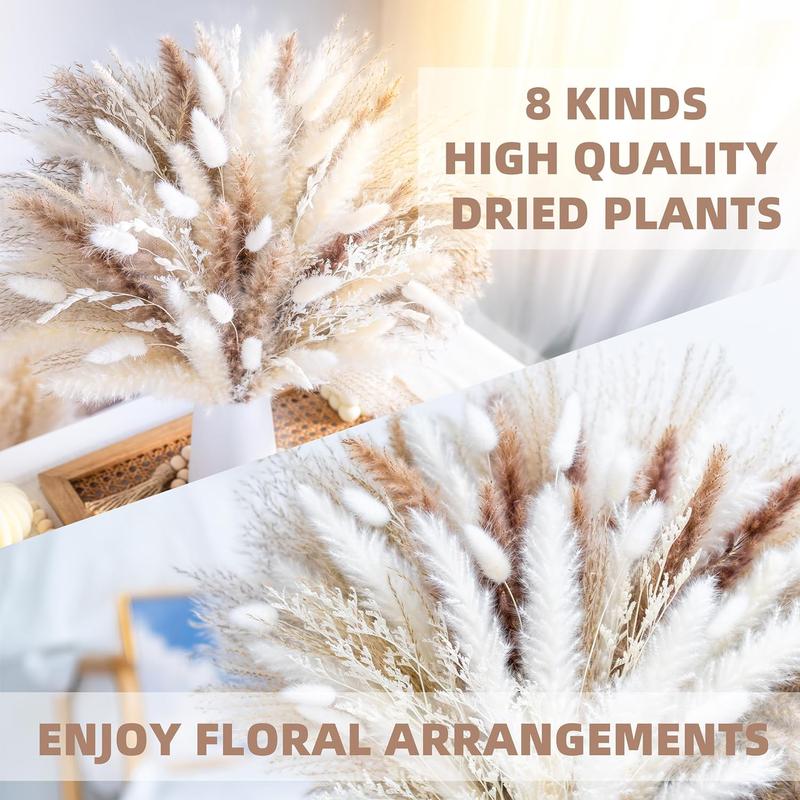 96 Natural Dried Pampas Grass Boho Home Decor Bouquet Phragmites Dried Flowers Bouquet for Wedding Floral Arrangements Home Decorations