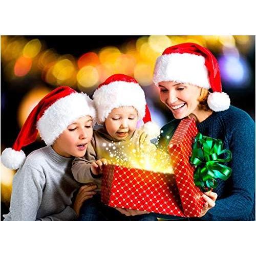 AOGU 6 Pack Plush Santa Hat Confortable Velvet Red Christmas Hat for Christmas Party Favors Fit for Adults and Kids