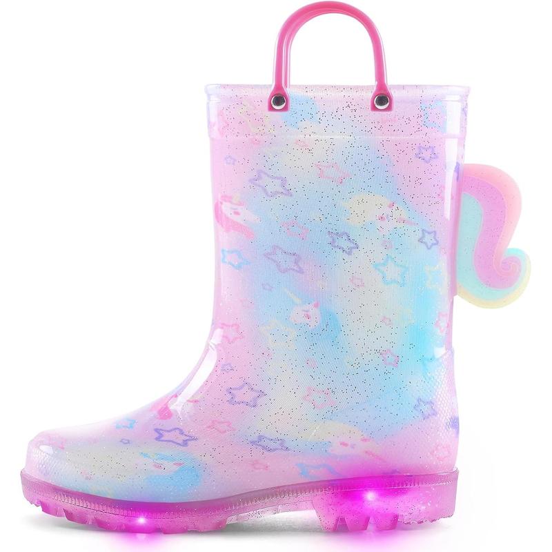 Light Up Rain Boots Waterproof Rain Boots with Handles Outdoors