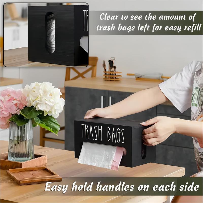 Trash Bag Storage Box, 1 Count Wall Mounted Or Desktop Trash Bag Storage Box, Home Organizer for Living Room Bedroom Bathroom, Room Accessories