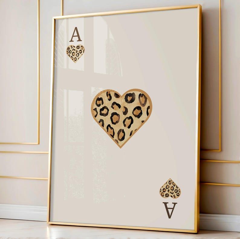 Leopard Print Set Of 3 Prints, Apartment Decor, College Dorm Decor, Cheetah Print, Preppy Room Decor, 8 Ball Print, Lucky You Poster