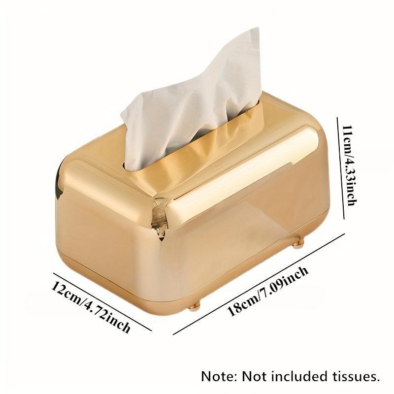 Vintage Tissue Box, 1 Count Luxury Tissue Box Cover, Electroplated Tissue Box Holder, Bathroom Accessories, Bathroom Organizer & Storage