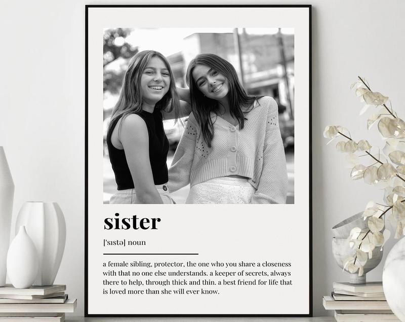 PERSONALISED SISTER DEFINITION Print, Wall Art Print, Sister Gift, Sister Print Decor Photo Poster Room Prop Ornaments