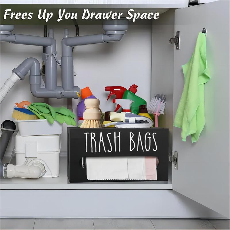 Trash Bag Storage Box, 1 Count Wall Mounted Or Desktop Trash Bag Storage Box, Home Organizer for Living Room Bedroom Bathroom, Room Accessories