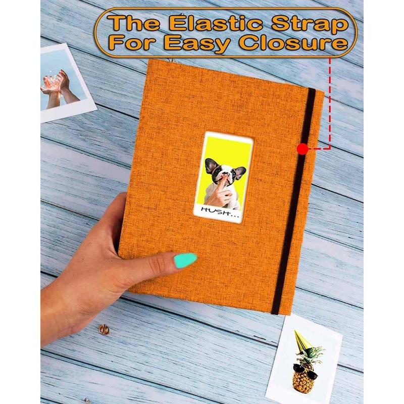 Mini Photo Album 208 Vertical Photos - Linen Cover, Front Window, Photo Album 2x3 Compatible with Fujifilm Instax Mini Film 7s 8 9 11, Polaroid 300, HP Sprocket, K-pop Photocards Decor